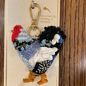 Colorful Beaded Rooster Bagcharm/ Keychain